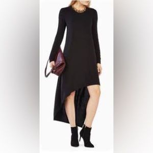 BCBGMAXAZRIA Womens Miney Long Sleeve Asymmetrical Dress in Dark Olive Size XS